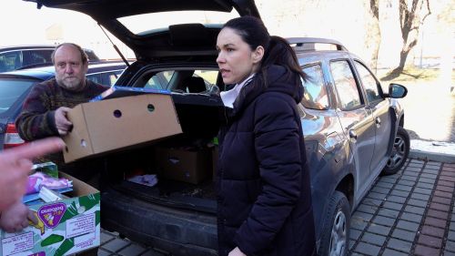 Předávání hraček MŠ Uničov, zástupci strany PRO. 19.02.2025