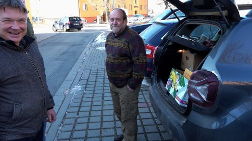 Předávání hraček MŠ Uničov, zástupci strany PRO. 19.02.2025